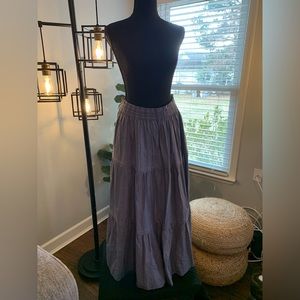 Light Blue Boho Chic Tiered Skirt Size XXL